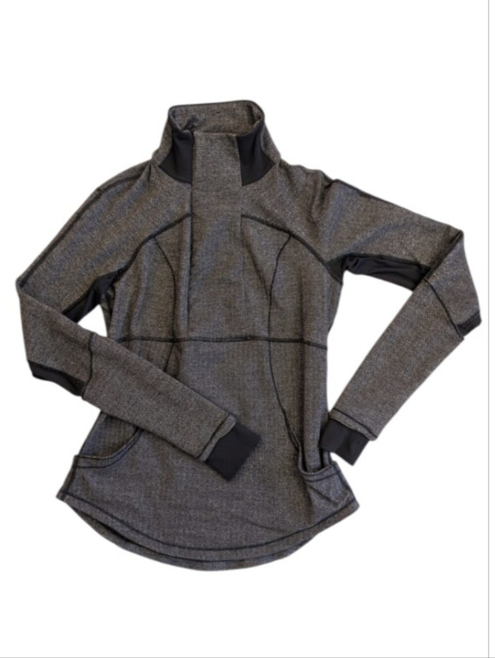 Lululemon Herringbone Heather Gray Active Quarter-Zip Pullover